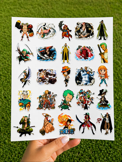 ONE PIECE Anime Sticker Sheet - 100PCS Japanese Stickers, Hot Cartoon Anime Vinyl Sticker for Water Bottles Laptops Phone Cases for Adults Teens and Kids