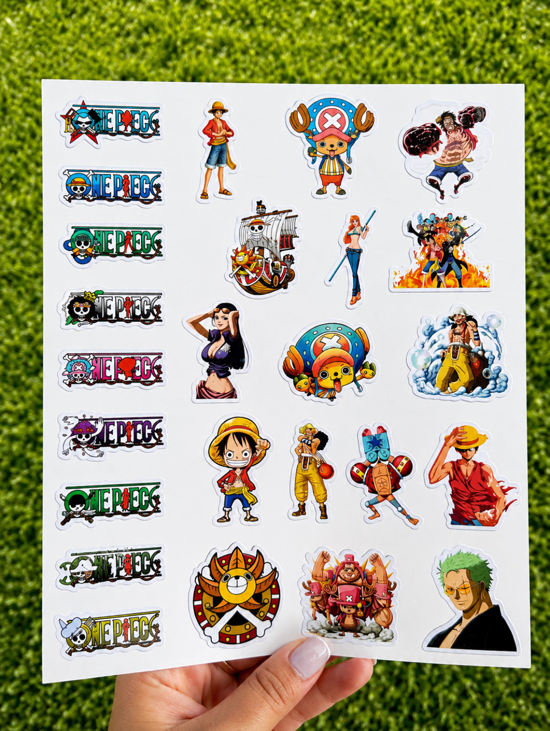 ONE PIECE Anime Sticker Sheet - 100PCS Japanese Stickers, Hot Cartoon Anime Vinyl Sticker for Water Bottles Laptops Phone Cases for Adults Teens and Kids