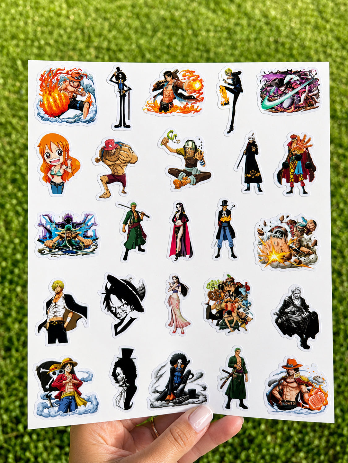 ONE PIECE Anime Sticker Sheet - 100PCS Japanese Stickers, Hot Cartoon Anime Vinyl Sticker for Water Bottles Laptops Phone Cases for Adults Teens and Kids